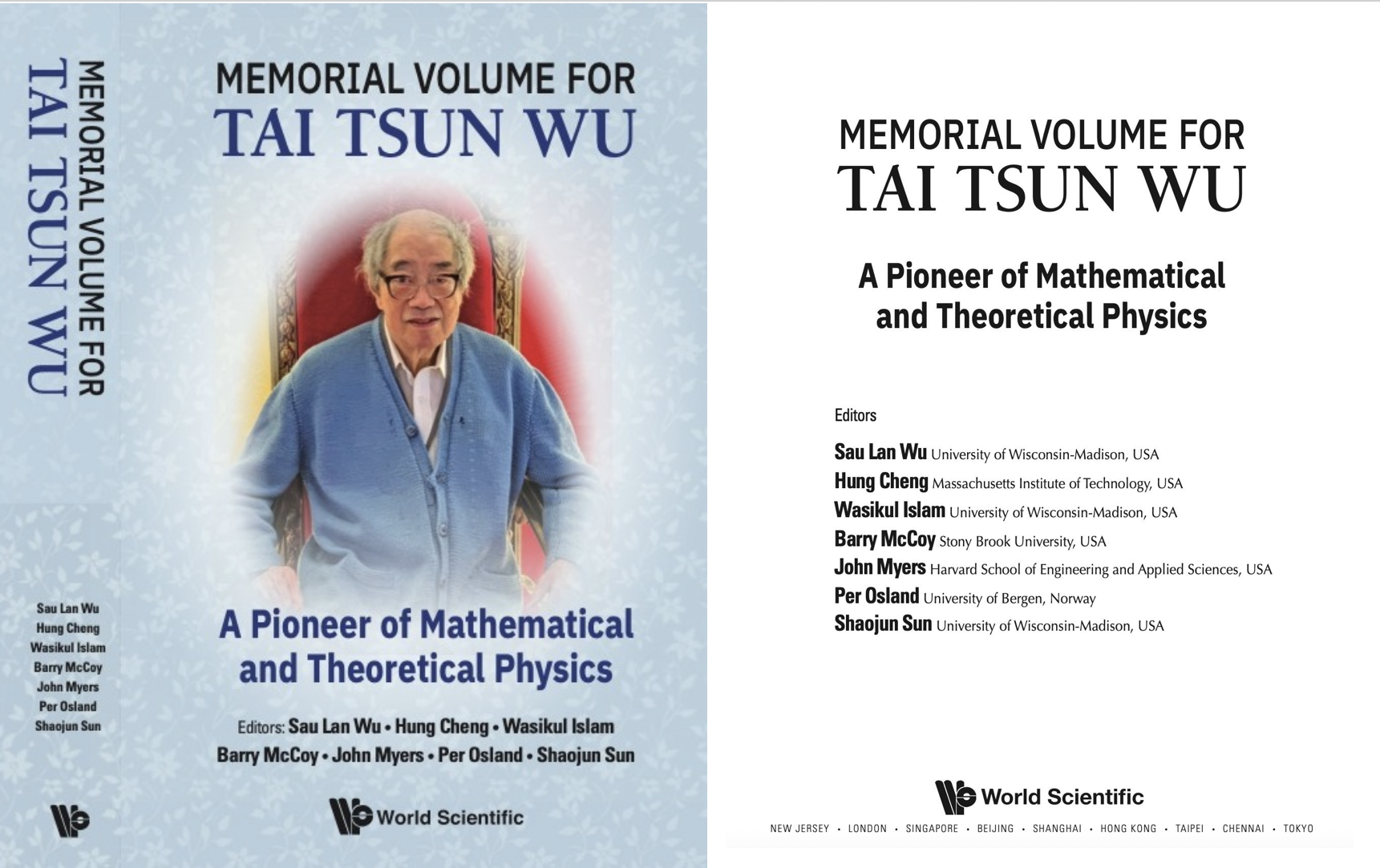  Cover page and title page of 'Memorial Volume for Tai Tsun Wu'